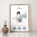 Affiche de naissance animaux hiver