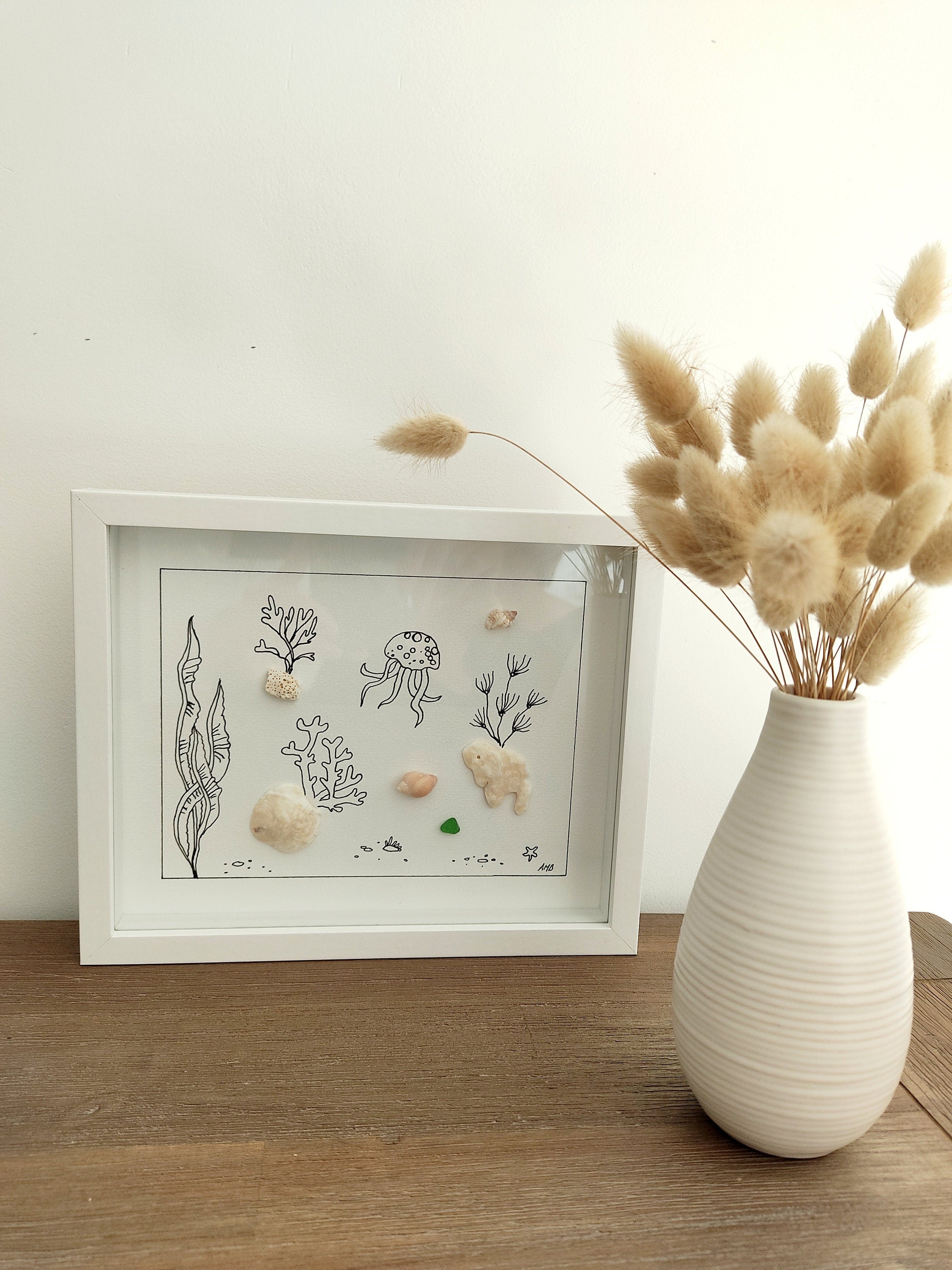 DIY invitation, menu, porte nom, Lagurus, queue de lapin, fleurs séchées