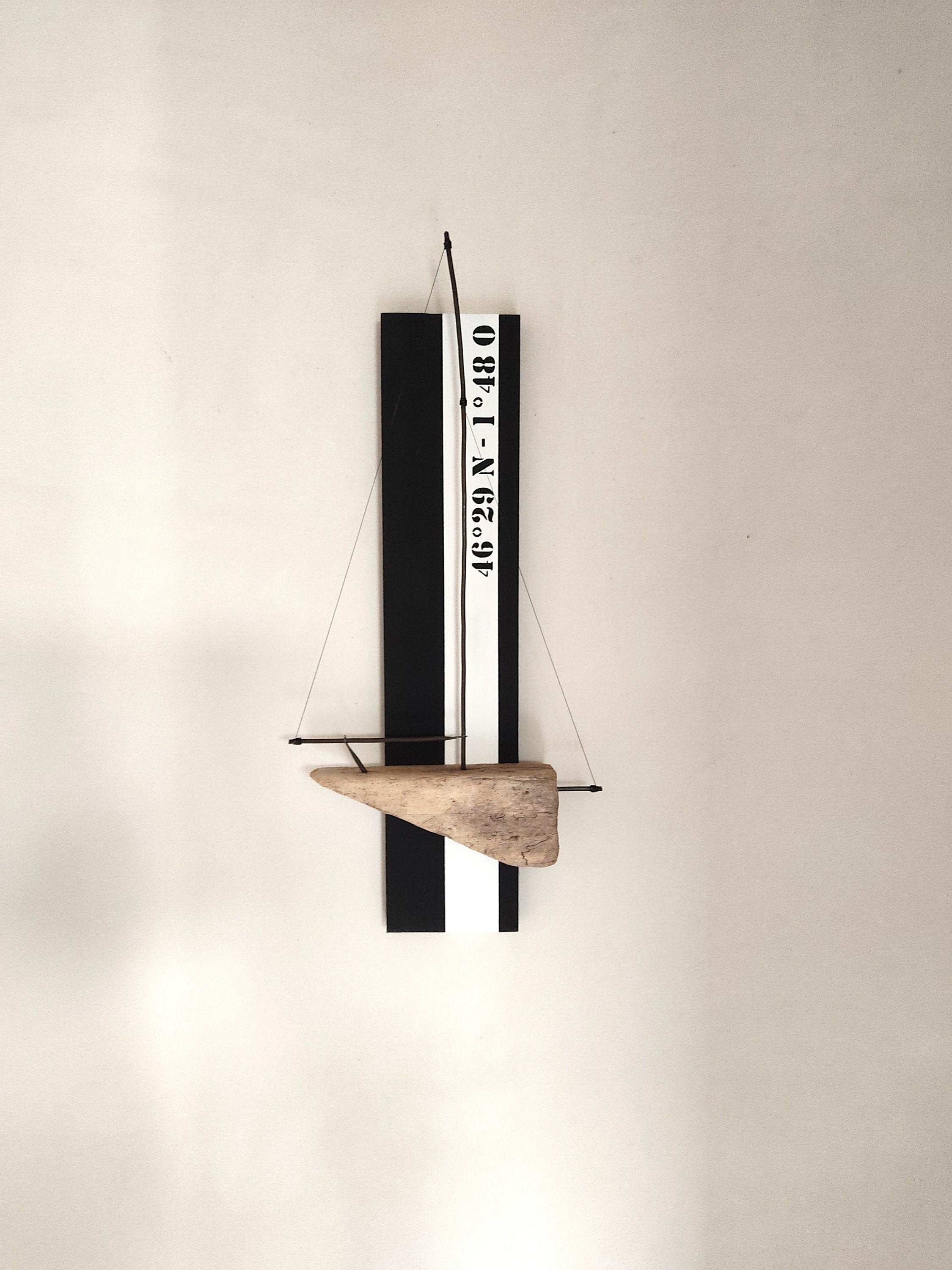 Tableau Voilier design bois flotté