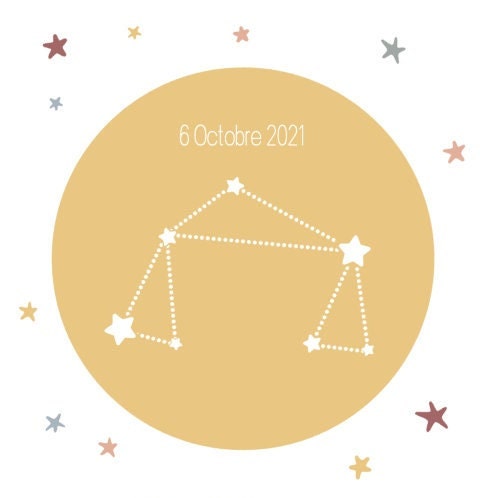 Affiche de naissance constellation