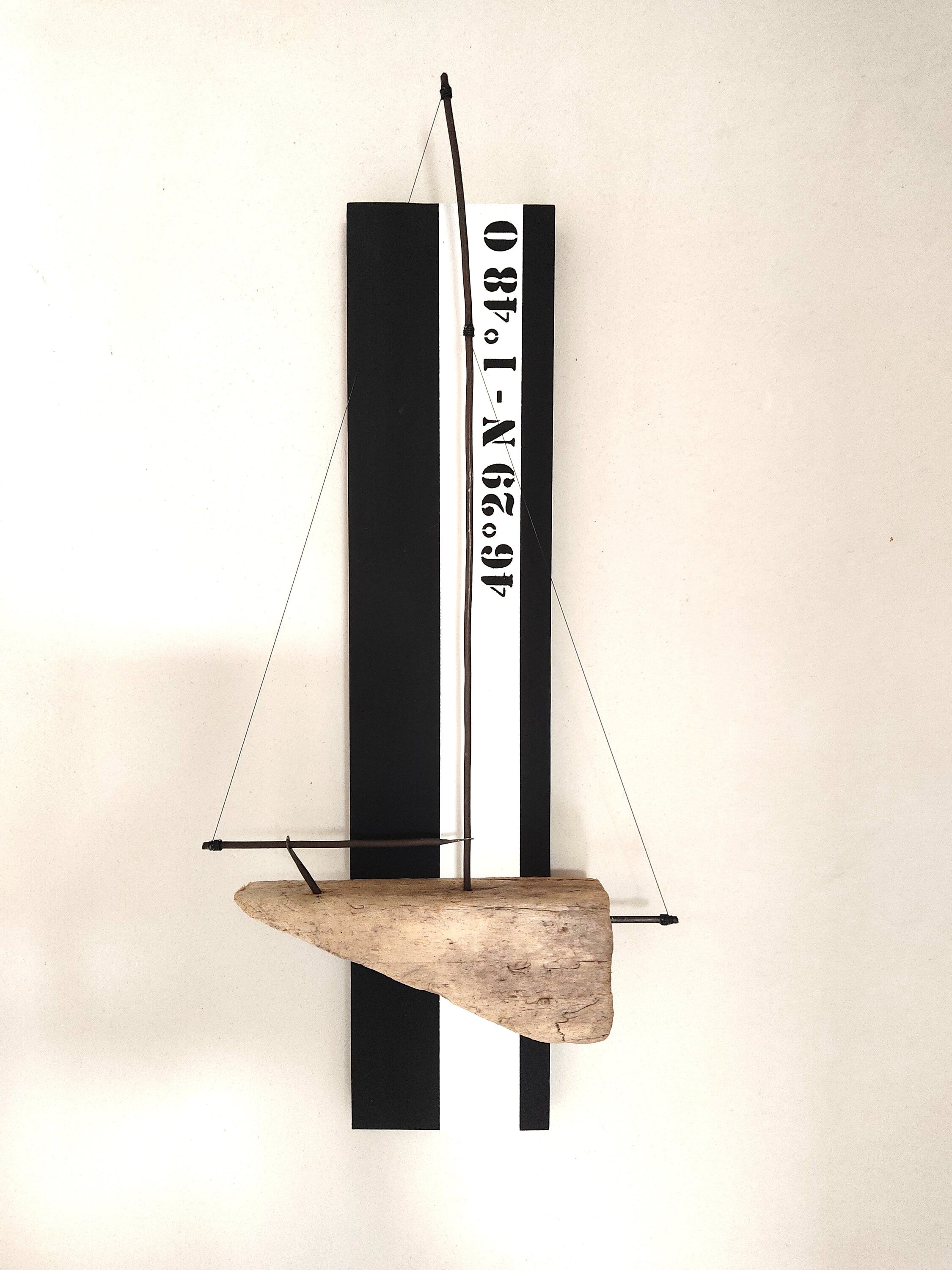 Tableau Voilier design bois flotté