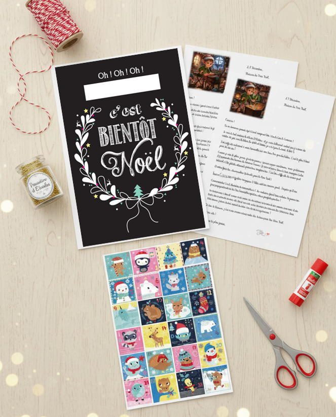 KIT AVENT Lutin (24 Jours) : Lettres du Pôle Nord - Calendrier Noël DIY