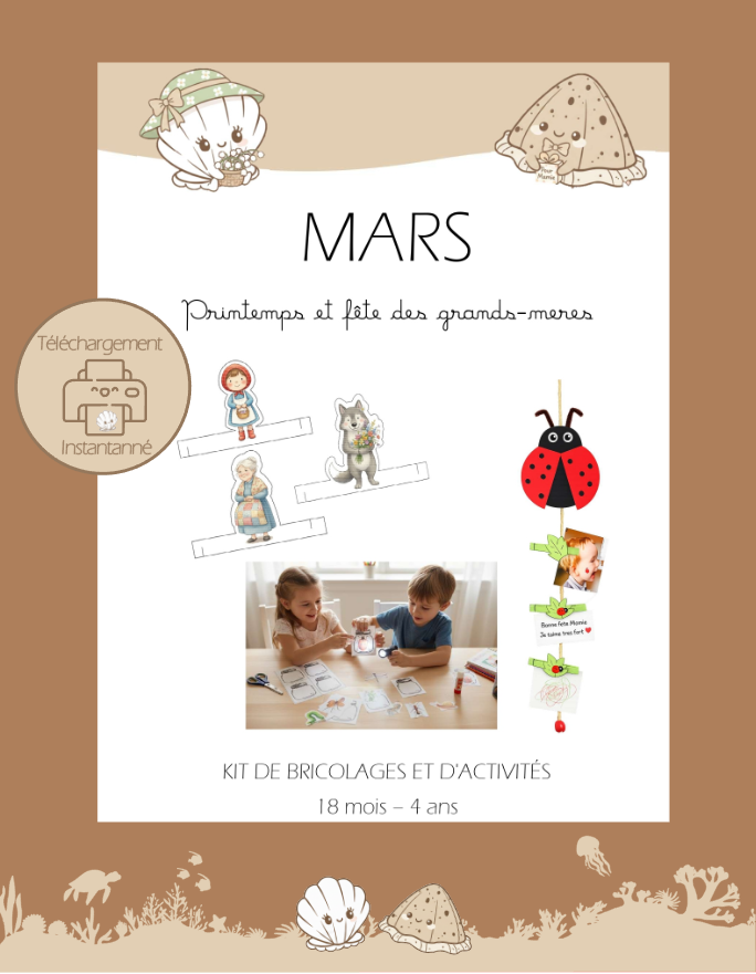 KIT DE MARS : Petites Bêtes & Loup Fleuri (18 mois - 4 ans)