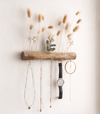 Support bijoux mural - Bois & Fleurs séchées