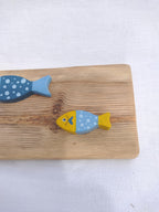 Banc de sardines en bois peint-