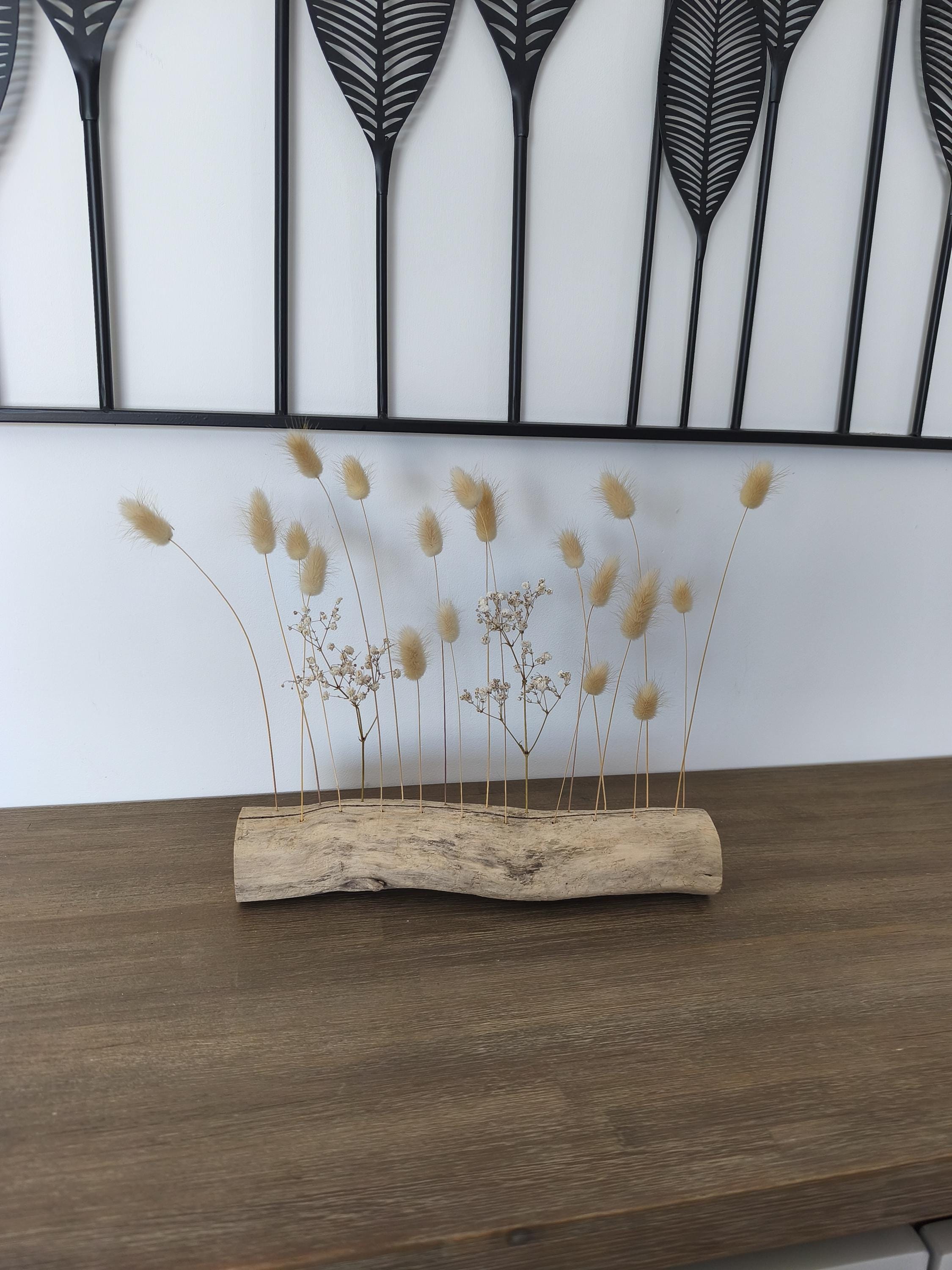 Bar à fleurs séchées en bois flotté