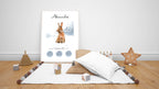 Affiche de naissance animaux hiver