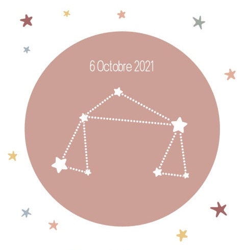 Affiche de naissance constellation