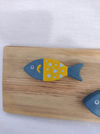 Banc de sardines en bois peint-
