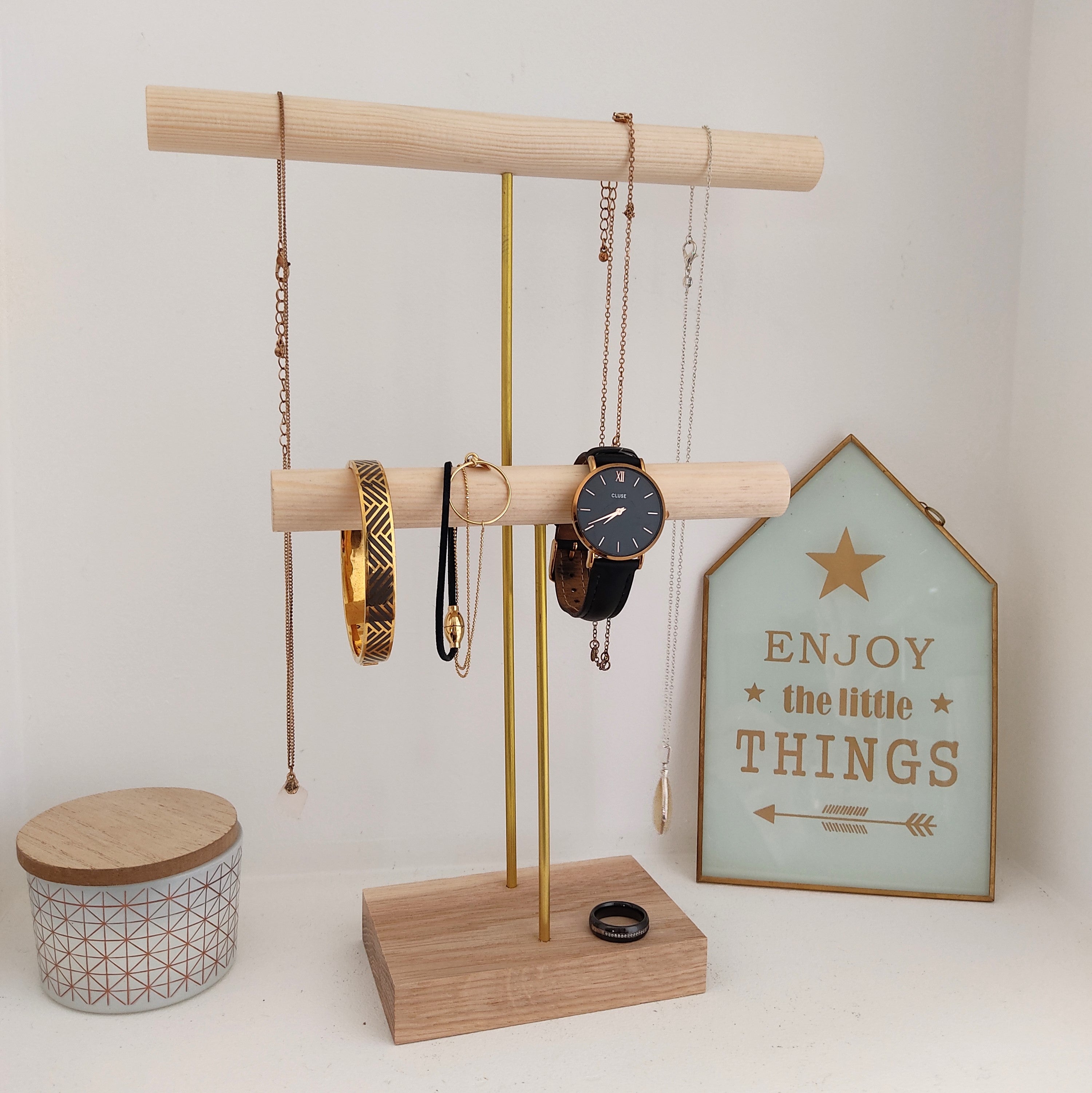 Support à bijoux hêtre