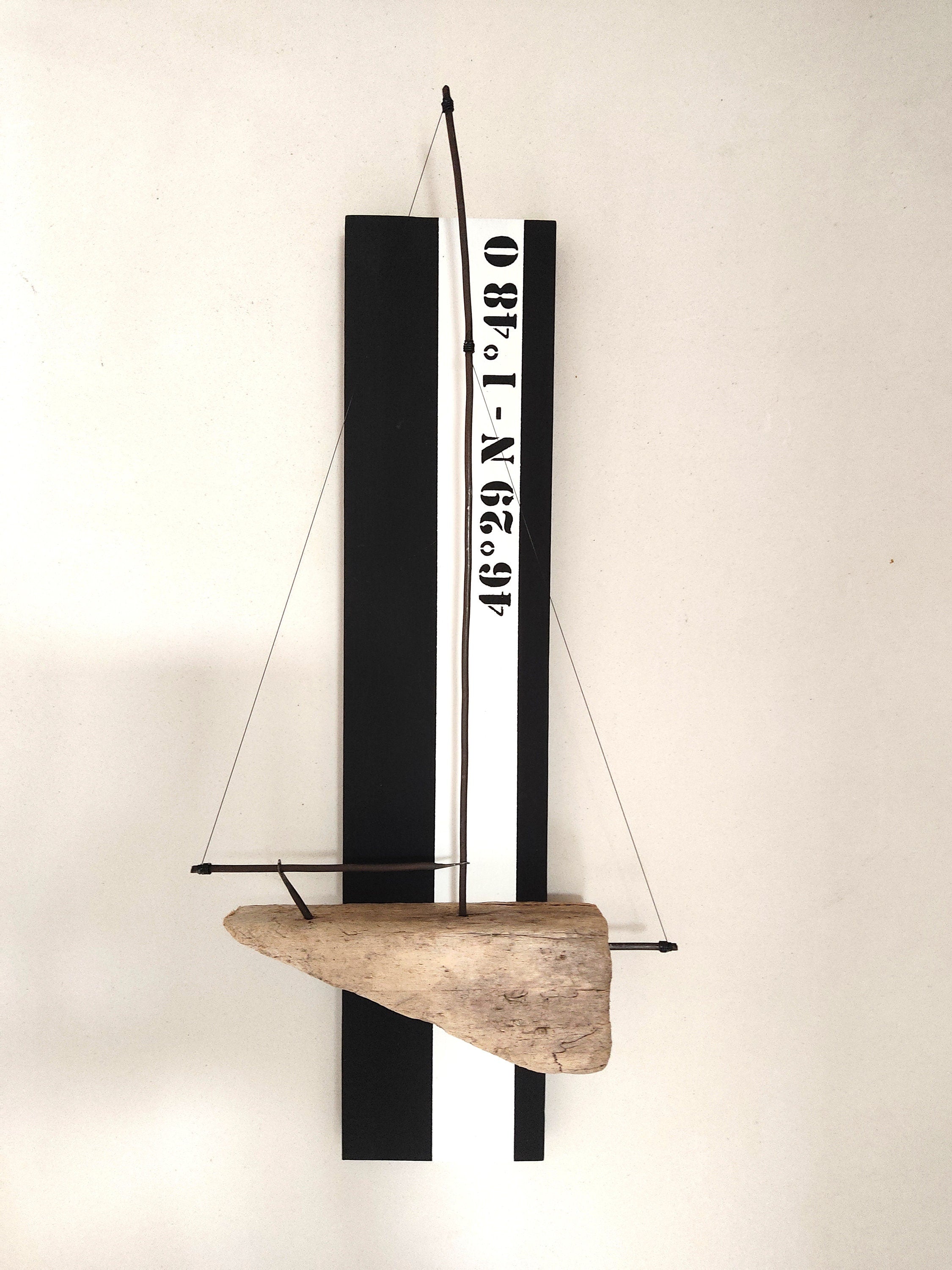 Tableau Voilier design bois flotté