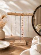 Support à bijoux bois naturel, une tige