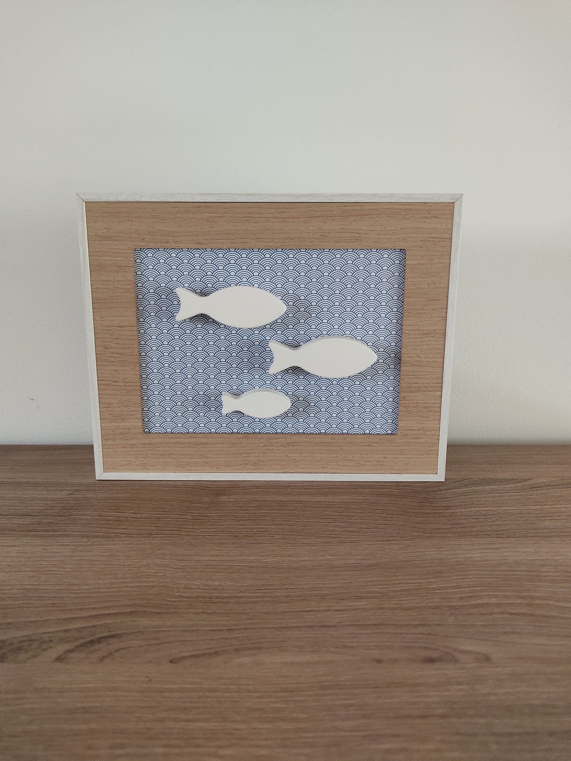 Tableau trois poissons blancs épurés