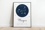 Affiche de naissance constellation