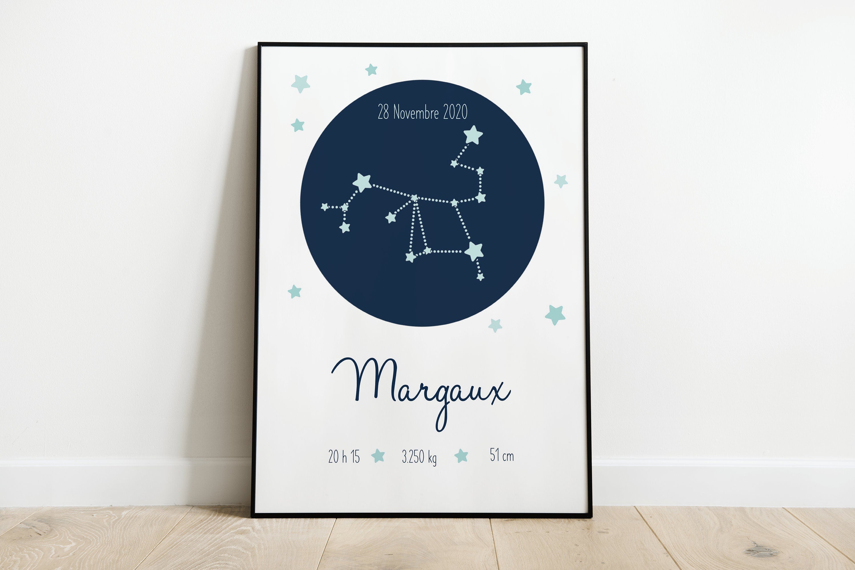 Affiche de naissance constellation