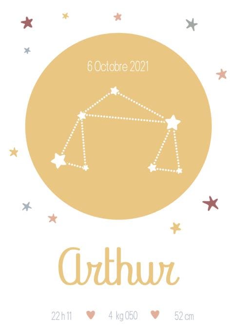 Affiches de naissance tryptique