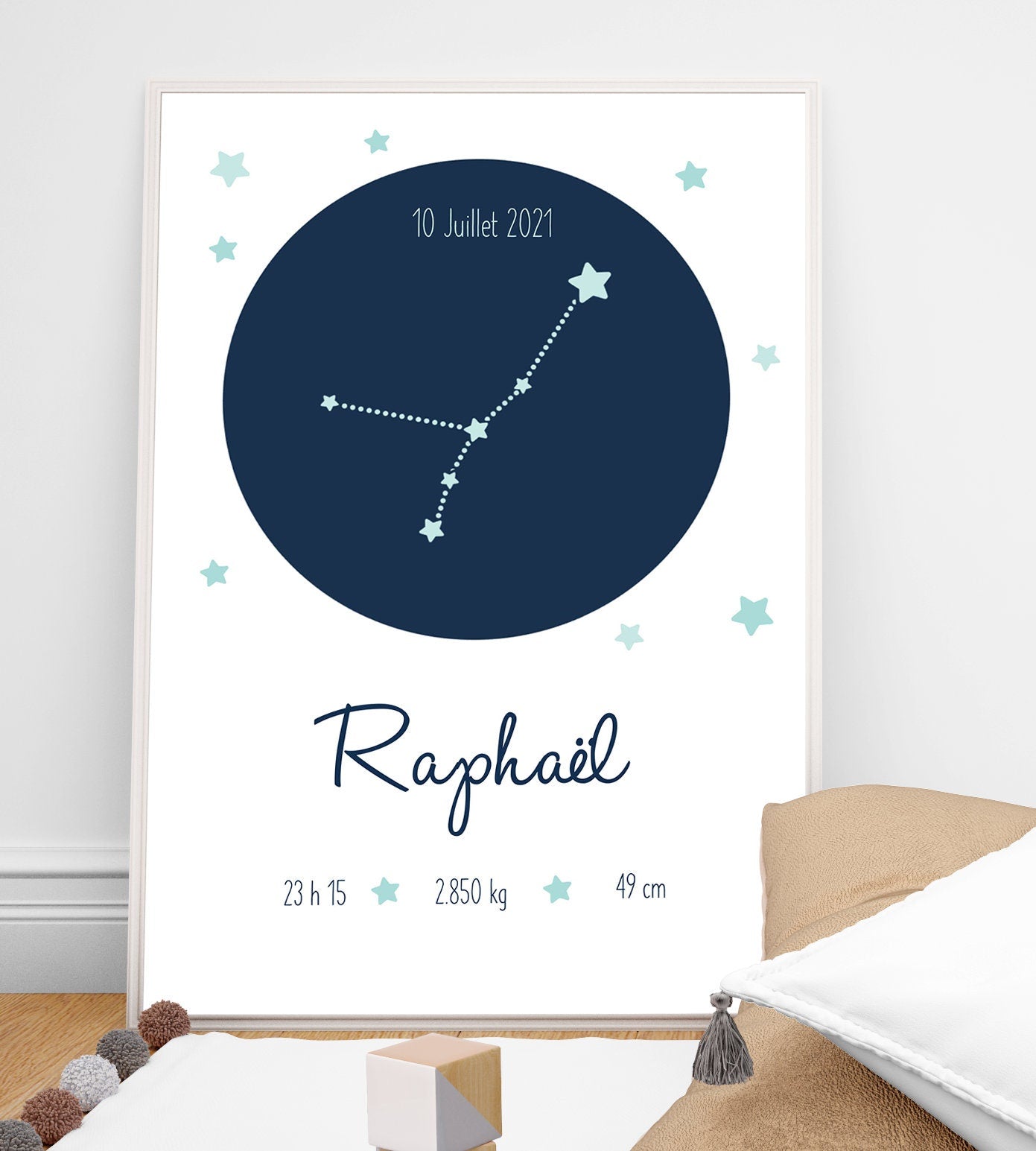 Affiche de naissance constellation