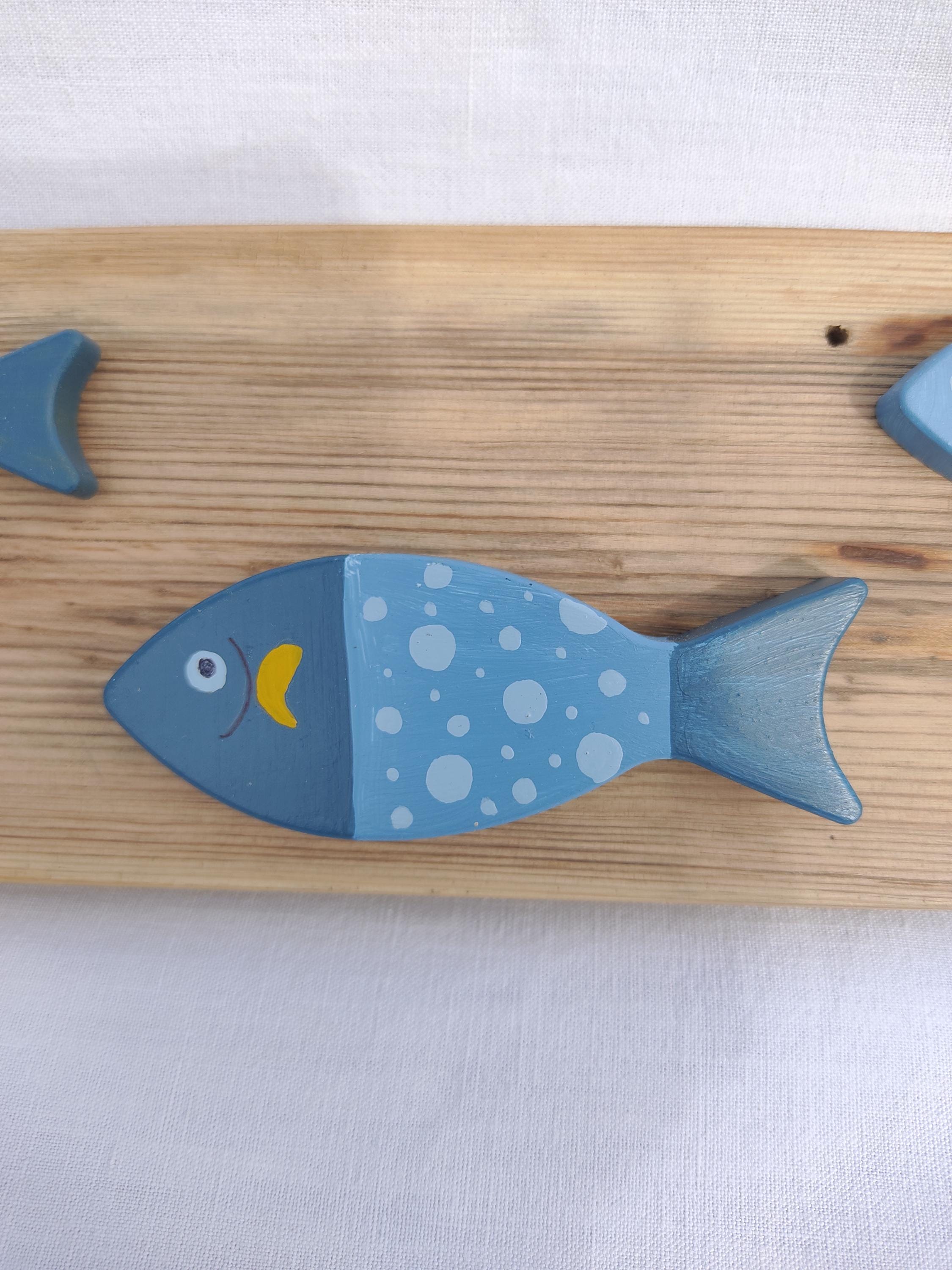 Banc de sardines en bois peint-