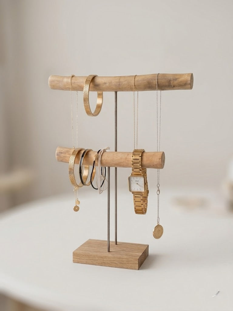 Porte-Bijoux et Montres en Bois Flotté & Chêne | Présentoir Artisanal