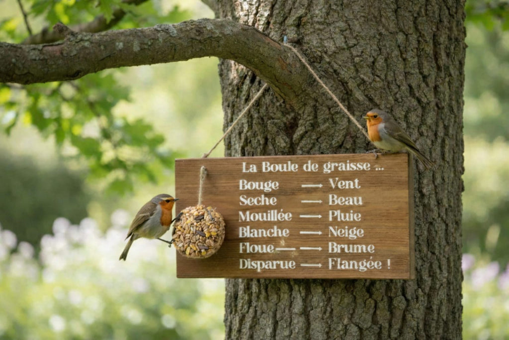 Mangeoire pour oiseaux - Baromètre humoristique