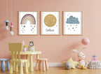 Affiches de naissance tryptique