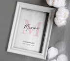 Affiche de naissance Initiale prénom bébé