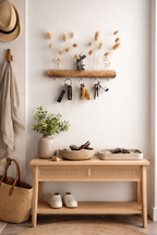 Support bijoux mural - Bois & Fleurs séchées