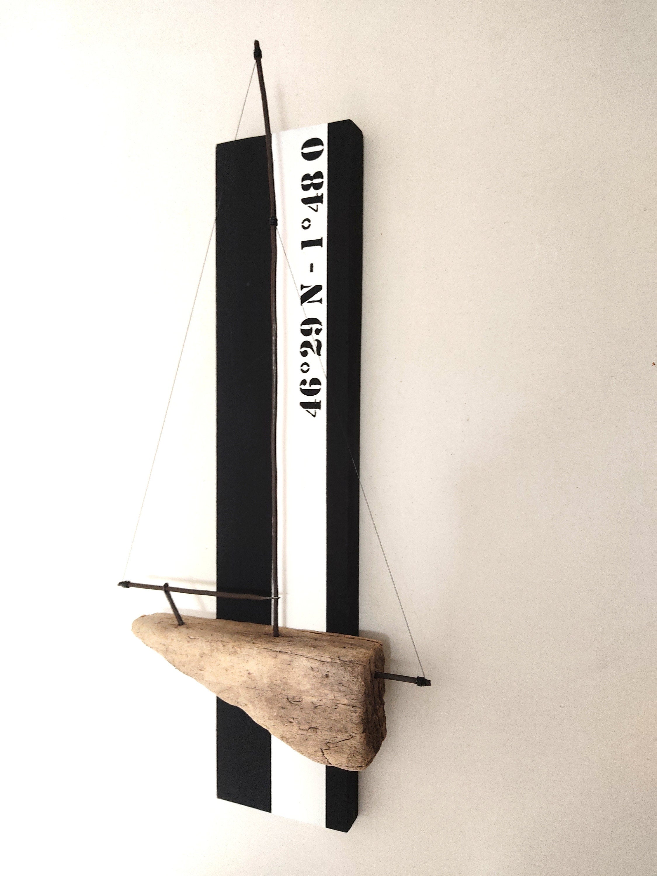 Tableau Voilier design bois flotté