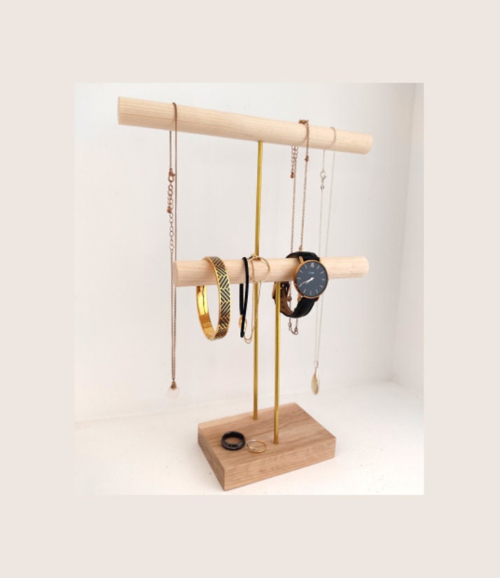 Présentoir à colliers en bois, rangement colliers, organisateur de bijoux pour boutique et professionnels