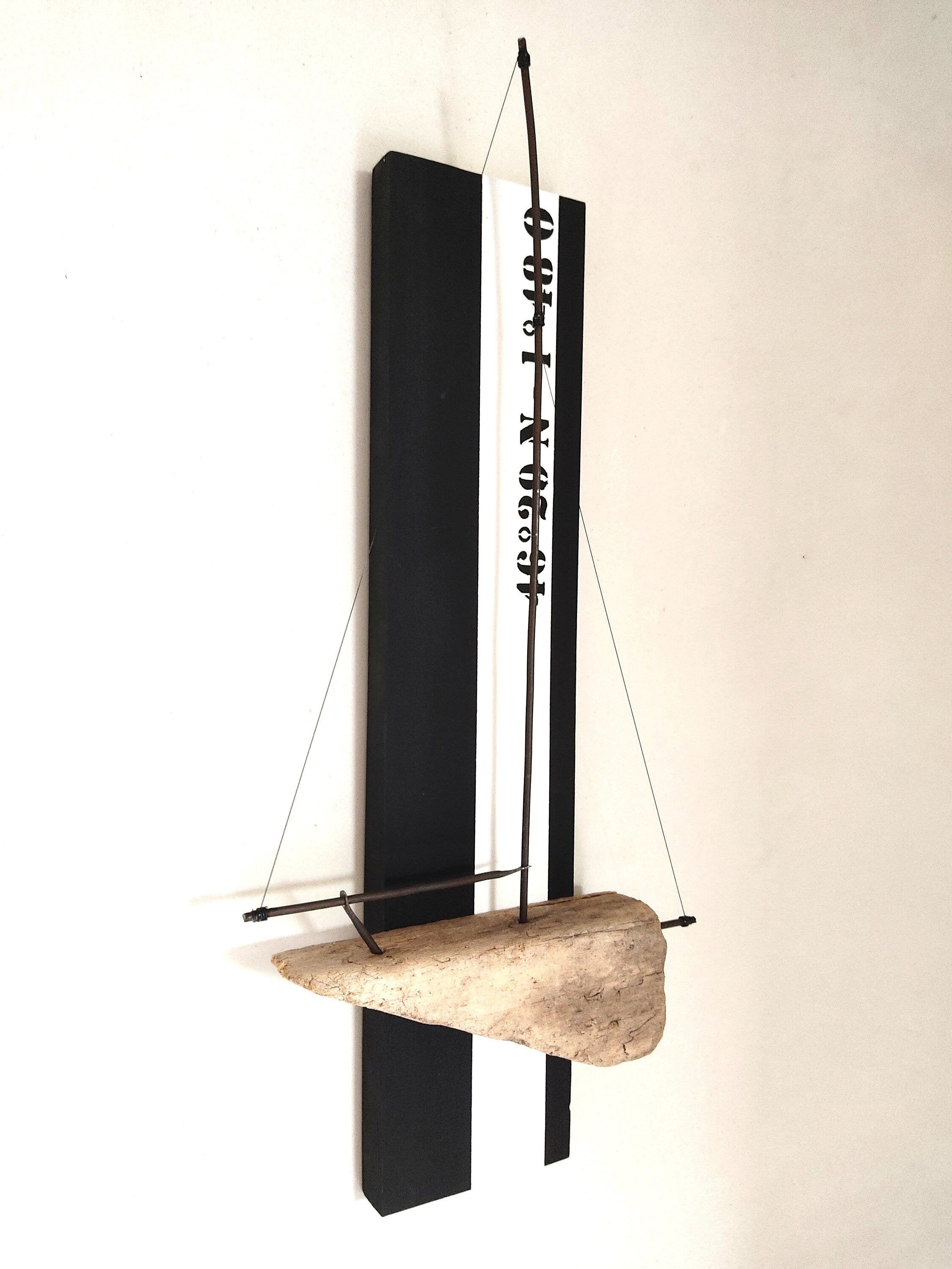 Tableau Voilier design bois flotté