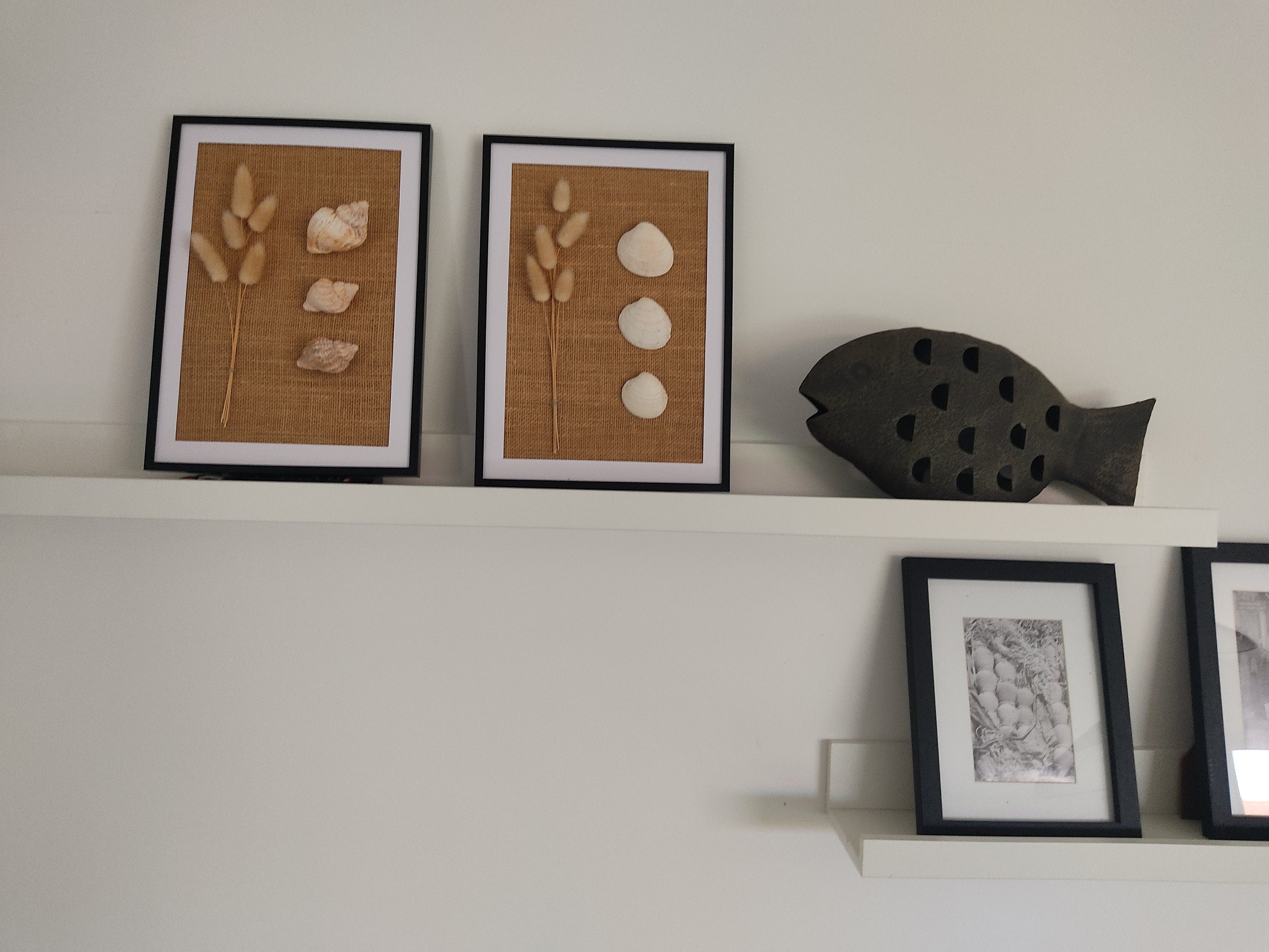 Tableau floral et coquillages