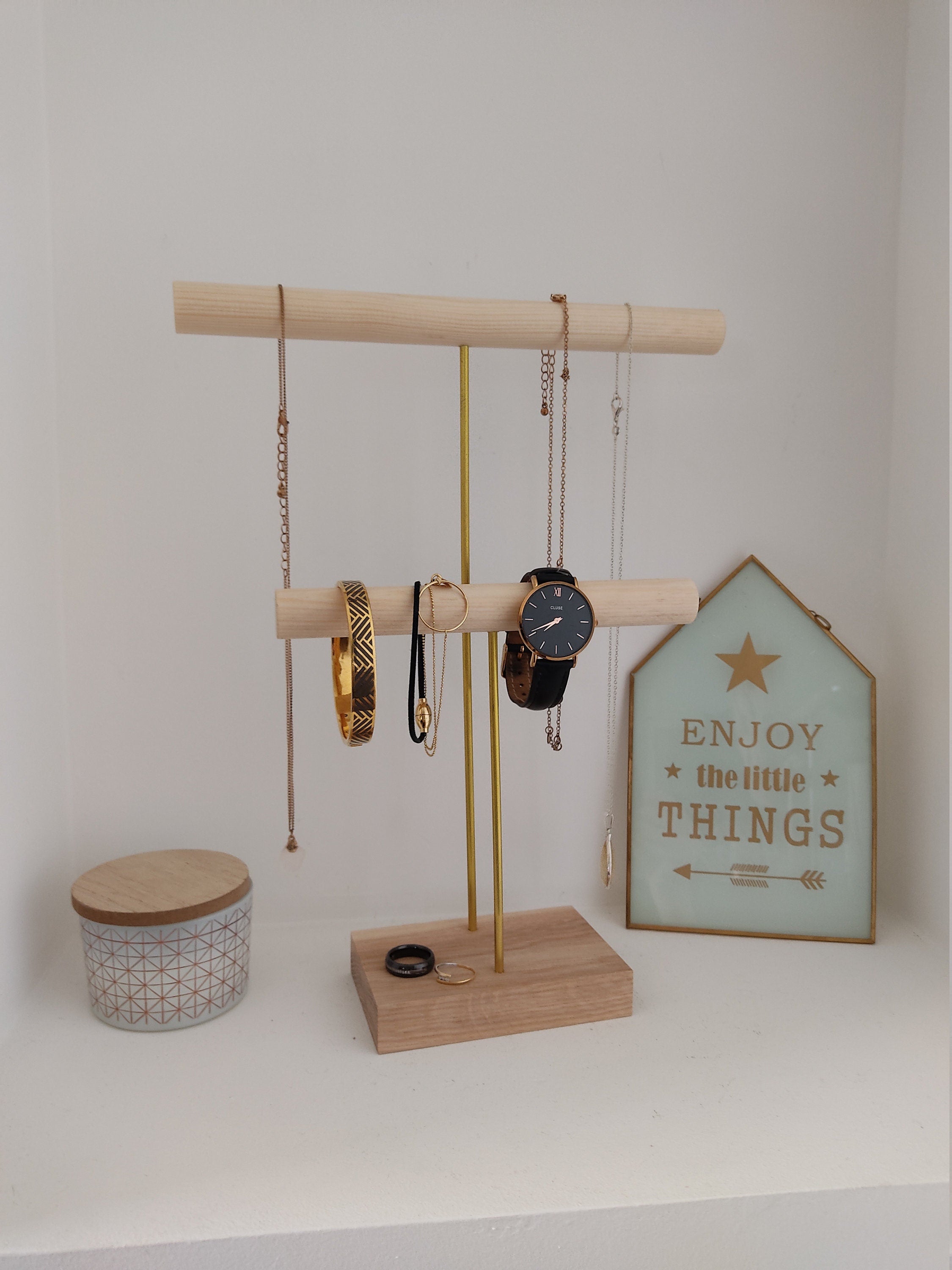 Présentoir à colliers en bois, rangement colliers, organisateur de bijoux pour boutique et professionnels