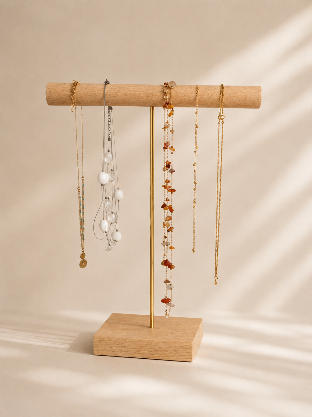 Support à bijoux hêtre , une tige