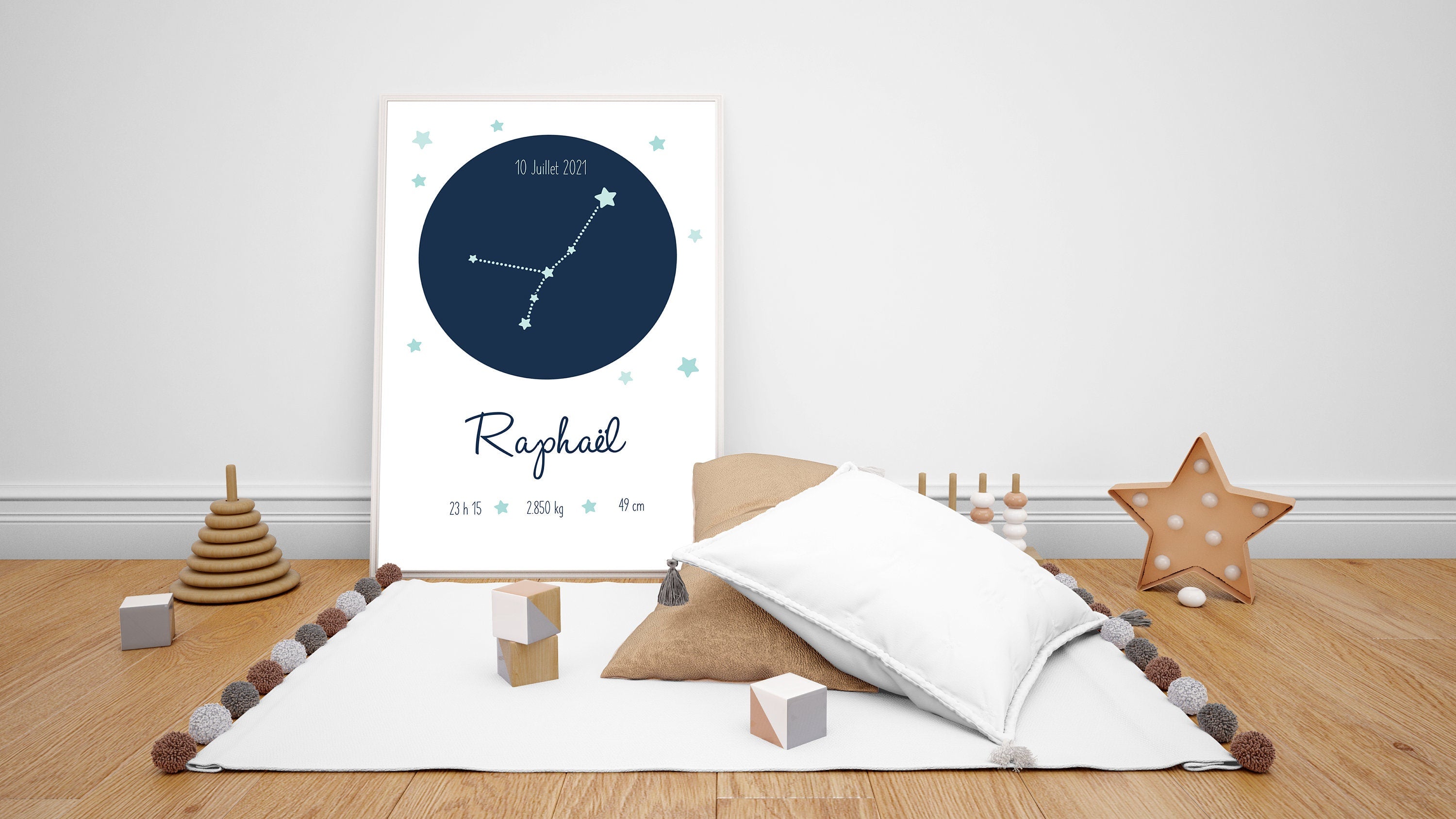 Affiche de naissance constellation